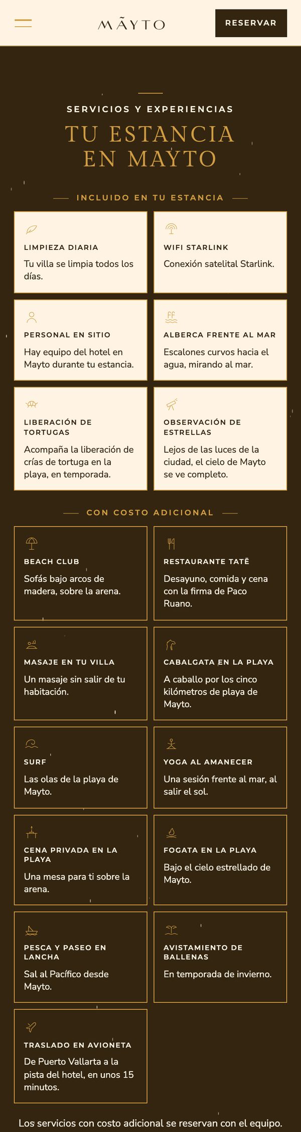 Servicios en celular