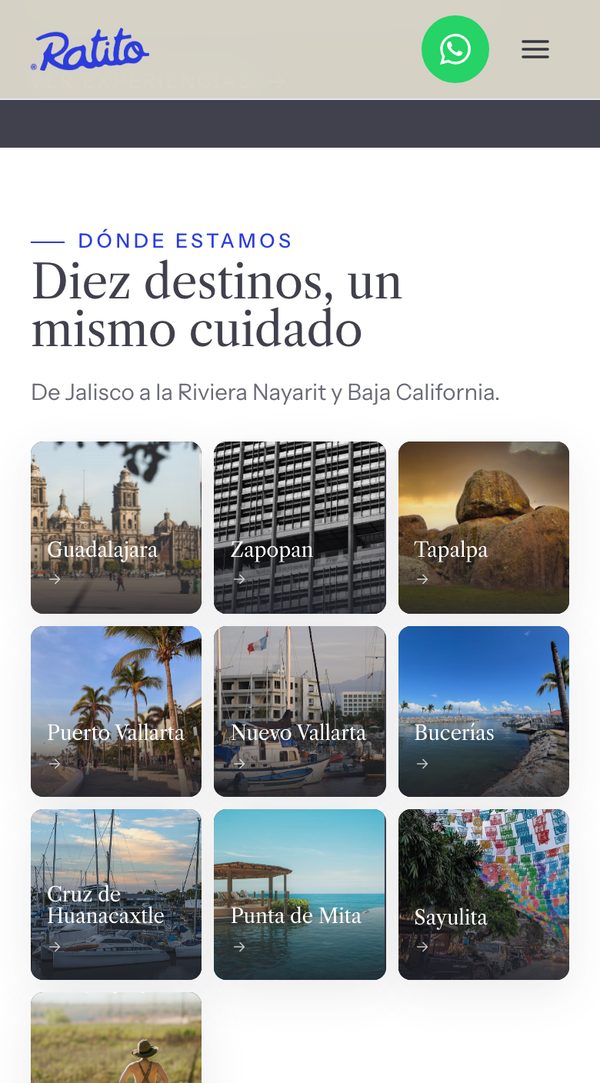 Destinos en celular
