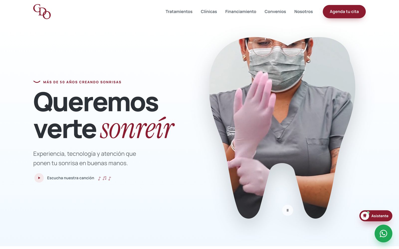 Página de inicio de Grupo Dental del Oro
